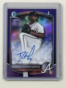 2025 Bowman Baseball Didier Fuentes True Purple Auto /250 Braves Rookie - Bild 1 von 2