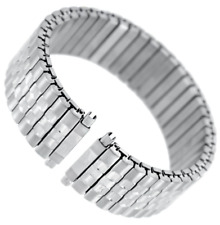 18-22mm Milano Silver Tone Stainless Mens Stretch Watch Band X-Long 167W