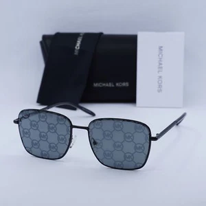 New Michael Kors MK1123 1005AI Shiny Black/Dark Grey/MK Pattern Silver Mirror... - Picture 1 of 6