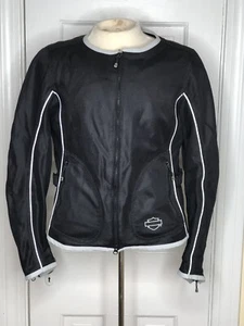 Fantastic HARLEY-DAVIDSON Women's Riding Mesh Black Biker Jacket Women's Large - Picture 1 of 4