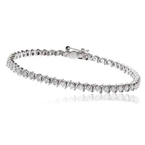 6Ct Round Cut Diamond Lab-Created Modern Tennis Bracelet 14K White Gold Plated - Picture 1 of 6