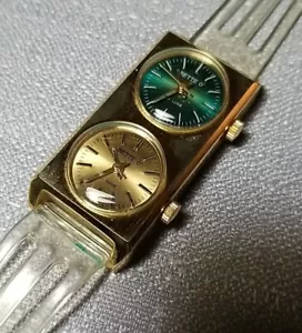 Nos Bette O. Deluxe Retro Doble Pantalla Mujer Cuerda Manual Reloj Pulsera Bin 21 - Imagen 1 de 4