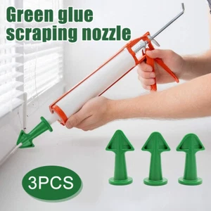 3pcs Caulk Nozzle Applicator Silicone Caulking Tools Sealant Finishing Grout Kit - Picture 1 of 18