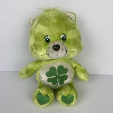 Care Bears Plush Good Luck Bear 20cm Green Soft Toy Clover Leaf Jewel Nose 2004