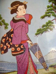 Vintage TOKYO BUNKA Matsuhato EMBROIDERY Kit Unopened Geisha #715 37 x 50cm - Picture 1 of 1
