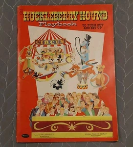 Whitman 1959 HUCKLEBERRY HOUND Playbook to Push Out and Set Up UNCUT UNUSED VTG - Picture 1 of 7