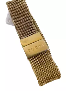 GUCCI Bracelet Gold Tone Mesh Vintage Made in Italy - Picture 1 of 4