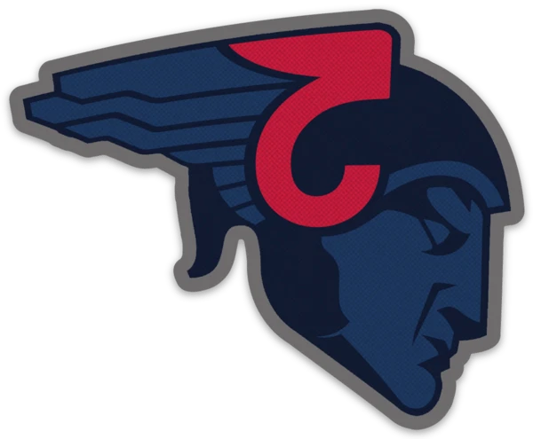 Cara de guardián de los Guardianes de Cleveland con monograma tipo logotipo lateral MLB troquelado IMÁN Foto 1 de 1