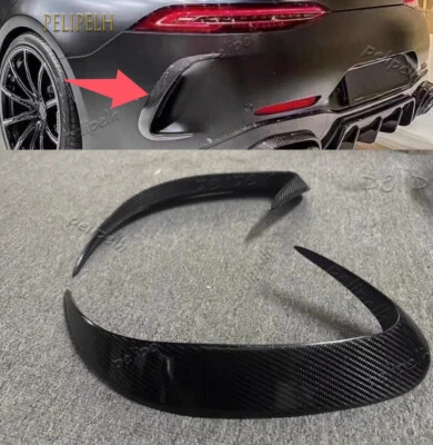 Aletas divisoras de parachoques trasero de fibra de carbono seco para Benz AMG GT43 GT53 GT63 2019-2023 Foto 1 de 4