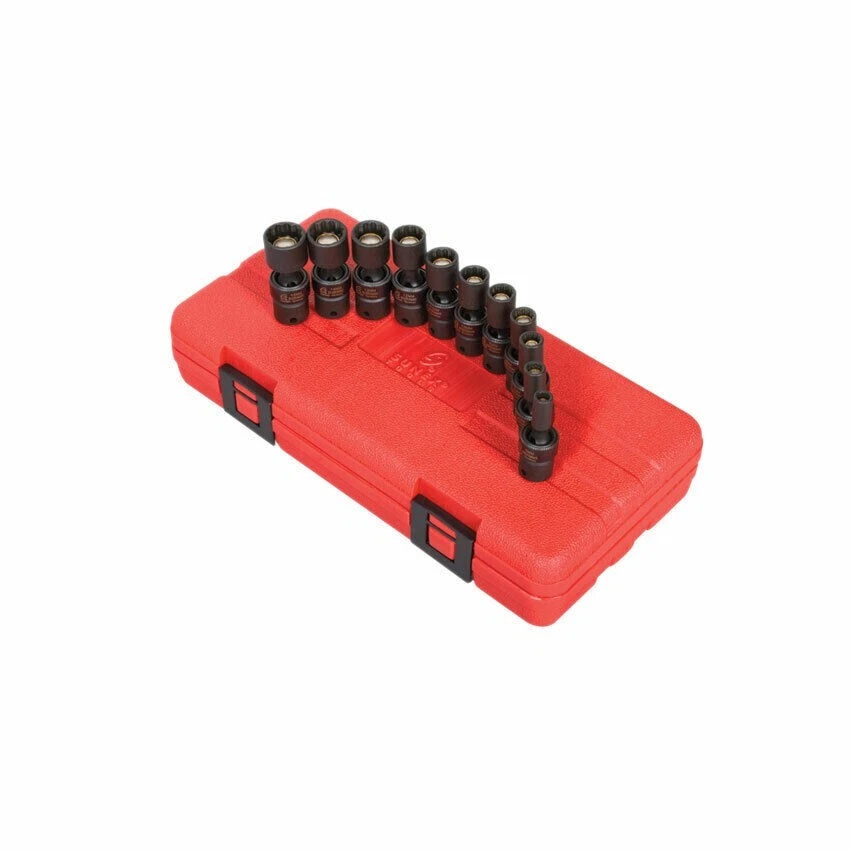 Sunex 1825 11pc 1/4 Metric 12pt Point Magnetic Universal Impact Sockets Set - Image 1 of 1