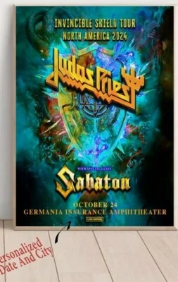 Póster personalizado de Judas Priest Invincible Shield Tour Norteamérica 2024 Foto 1 de 4