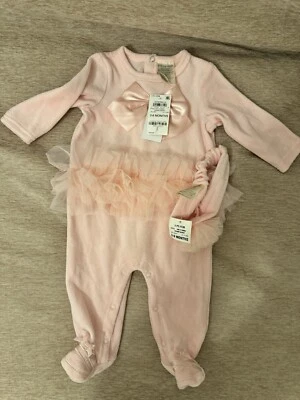 ¡NUEVO CON ETIQUETAS! Mono Bailarina Primeras Impresiones Bebé Niña Rosa Tutú 3-6 Meses Foto 1 de 3