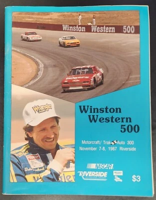 NASCAR Winston Western 500 Souvenir Program noviembre 1987 Dale Earnhardt cubierta Foto 1 de 4