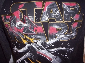 STAR WARS 2-tone long sleeved t-shirt X-WINGED FIGHTER size LARGE - Picture 1 of 5