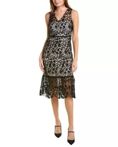 Elie Tahari Damen Spitze Midi schwarz Kleid Größe 6 Small $ 468,00 Neu mit Etikett - Bild 1 von 4