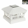 Solar Dark Brown Wood Grain Fence Post Cap Lights - LED, Dusk-to-Dawn, Waterproof (Choose 1 To 12 Pieces)
