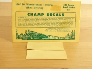 Champ Decals HO HN-130 Warrior River Terminal White Lettering - Picture 1 of 1