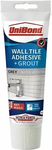 UniBond Kitchen Bathroom Triple Protect Anti-Mould Wall Tile Grout Tube - Grey - Picture 1 of 1