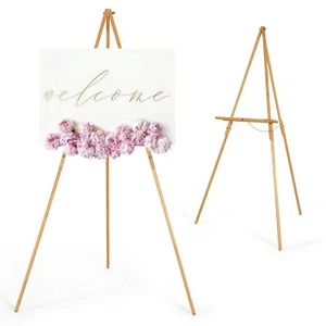 3 Pcs 63" Wooden Tripod Display Easel Stand for Wedding Sign, Poster, A-Frame - Picture 1 of 47