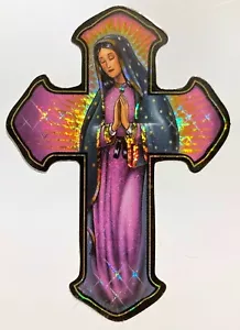 Virgin Mary Nuestra Senora de Guadalupe Cross Sticker Vending Decal Dav Gonzales - Picture 1 of 1