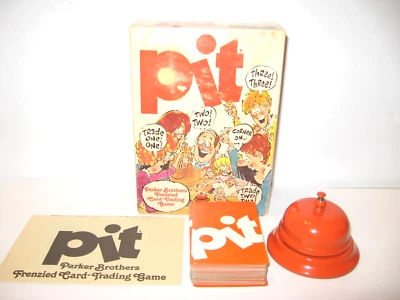 Vintage PIT Parker Brothers Frenzied Card Trading Game #661 Complete w/Bell - Image 1 of 4