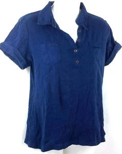 Camisa de mujer Karen Scott azul oscuro manga corta talla M - Imagen 1 de 4