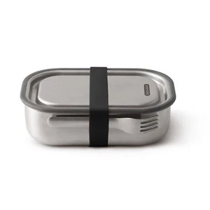 BLACK+BLUM Lunchbox Edelstahl mit Gabel groß 1,0 Liter 20 x 15 x 6,5 cm schwarz - Bild 1 von 1