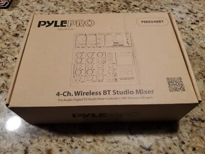 Pyle PMXU48BT 4-Ch. Bluetooth Studio Mixer, Pro Digital DJ Audio Mixer Console - Image 1 of 4