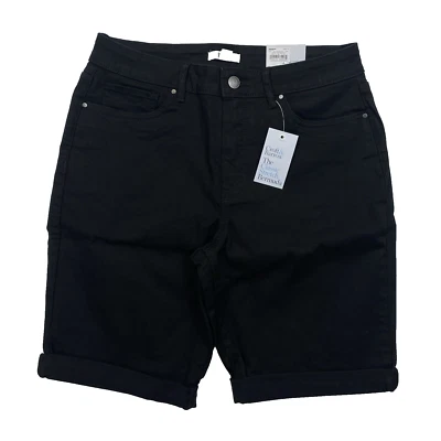 Women's Croft & Barrow Cuffed Bermuda Jean Shorts - Mineral Black - 10 - Image 1 of 4