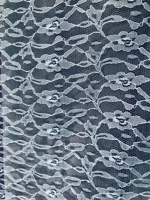 TRIMPLACE WHITE RASCHEL LACE ALLOVER - 58 inches wide , Sold By the YARD - Image 1 of 3