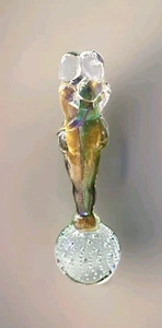 Estatuilla de 12" abrazo íntimo para amantes de la escultura de cristal de Murano transparente dorado - Imagen 1 de 12