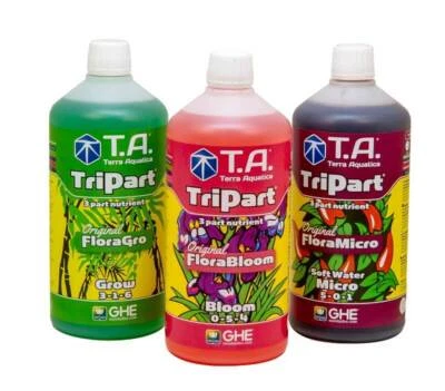 GENERAL HYDROPONICS (GHE) Terra Aquatica TriPart Set weiches Wasser 1 Liter (Flora Series)