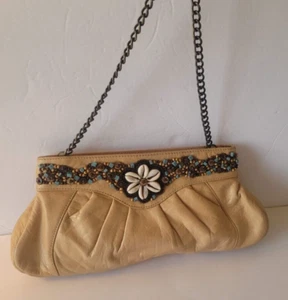 TOMMY BAHAMA Camel Leather Tan  hobo shoulder bag purse - Picture 1 of 5