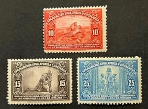 Travelstamps: 1921 Yugoslavia Stamps Sc #B1-B3 Benefit for Invalid Soldiers MNH - Picture 1 of 5