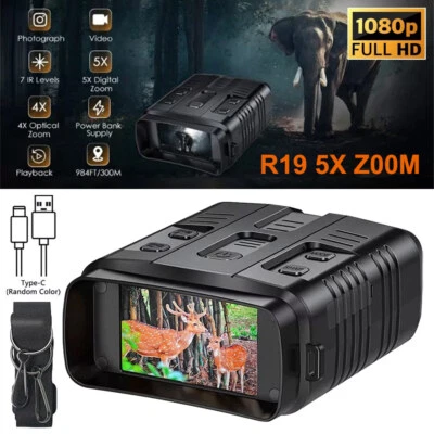 Digital Infrared Night Vision Binoculars Hunting 5X Zoom Scope IR 850nm Camera - Image 1 of 4