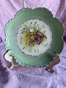 Rosenthal & Co. Monbijou Porzellan 7 1/2 Blumenmotive Orchideen blau und goldrand - Bild 1 von 4