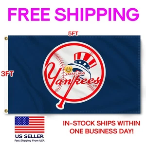 New York Yankees Flagge groß 3 x 5 Fuß Banner Logo Baseball MLB KOSTENLOSER VERSAND - Bild 1 von 14