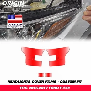 PreCut Headlights Protection Clear Covers Bra Film Kit PPF Fits 2015-2017 F-150 - Picture 1 of 6