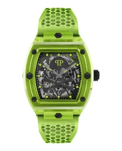 Philipp Plein Mens Green 44mm Strap Fashion Watch - Picture 1 of 5