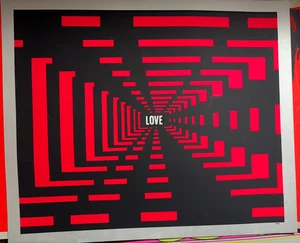 PÓSTER DE HEADSHOP BLACKLIGHT HIPPIE BLACKLIGHT VINTAGE DE LOVE HALLWAY AÑOS 60 23" X 27,5" - ¡BONITO! - Imagen 1 de 6