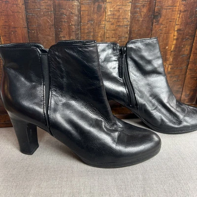 Lauren Ralph Lauren Mujeres Marcy Negro Cuero Cremallera Botas Botín al Tobillo 8 B Zapatos Foto 1 de 4