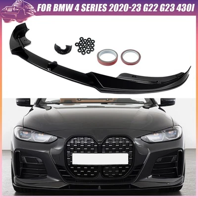 AC Style Front Bumper Lip Splitter For BMW 4 Series 2020-23 G22 G23 430i M440i - Image 1 of 4