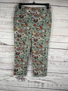 Soft Surroundings Pants Womens Medium Floral Crop Stretch Boho Artsy Hippie - Picture 1 of 8
