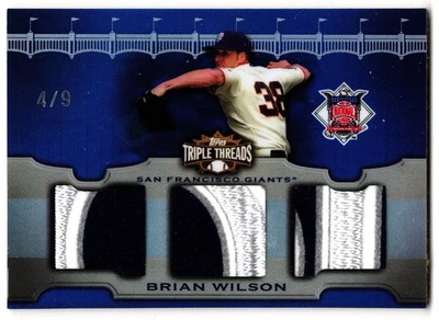 BRIAN WILSON 2009 Topps Triple Threads All-Star тройные нашивки реликвия /9 GIANTS - Изображение 1 из 2