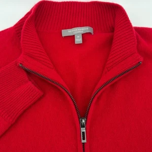 Neiman Marcus Men's Red Full Zip Mock Neck Sweater Medium CASHMERE Blend - Picture 1 of 7