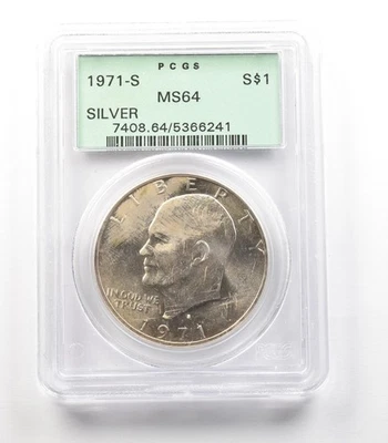 1971-S Eisenhower $1 Silver MS64 PCGS OGH *4128 - Image 1 of 3