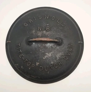 Vintage Griswold Cast Iron No. 8 A2551 Tite Top Baster Dutch Oven Lid SLANT LOGO - Picture 1 of 17