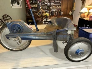 VINTAGE 1960'S MATTEL X-15 VRROOM! Pedal CAR Original Big Wheel Dark Blue - Picture 1 of 13