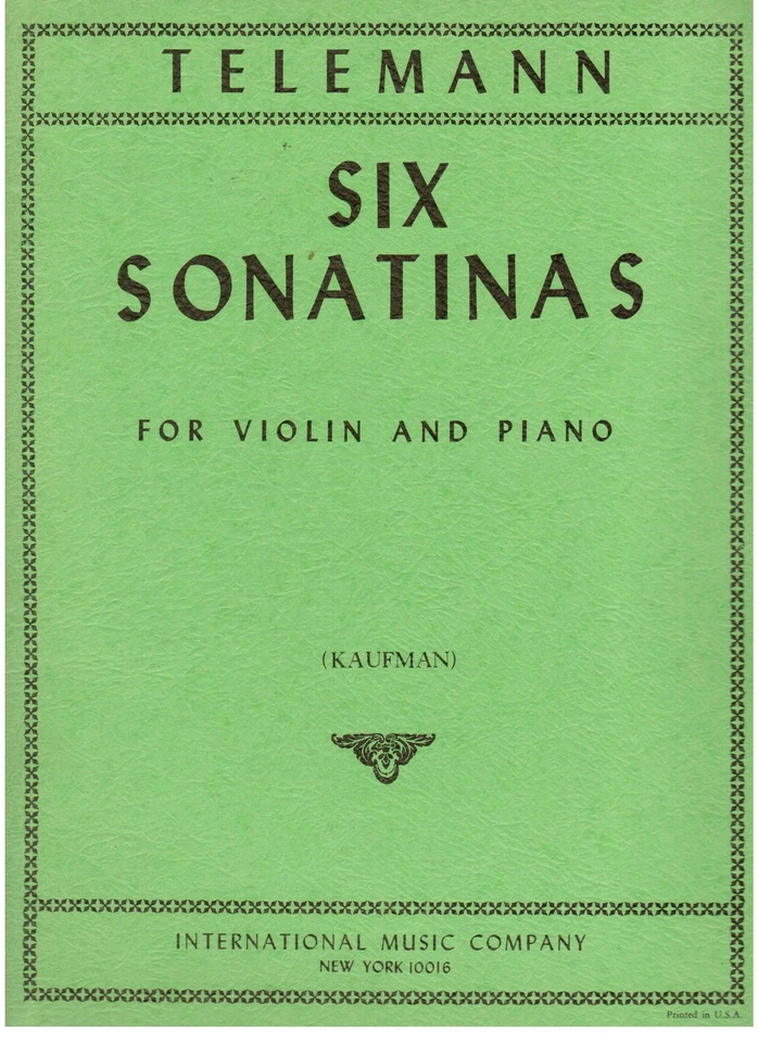 Telemann : 6 sonatines pour violon et piano (Kaufman) International Music Co. - Photo 1/1