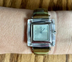 Vintage Retro Swarovski Crystal Glass Ladies Watch Square Face - Swiss Made - Picture 1 of 6